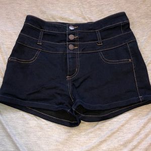 Dark Blue High Waisted Shorts